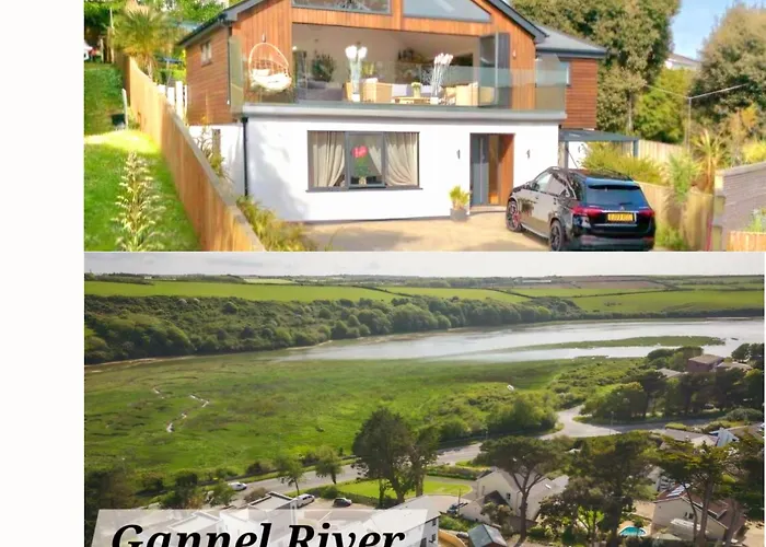 Cornwall Sunray Palm Villa - Gannel River Views, Close To Boating Lake, Pentire & Fistral Beach, Newquay Centre, Private Location